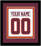 Virginia Tech Hockey Nameplate & Number (Back) Combined - Home White - Double Mat 3