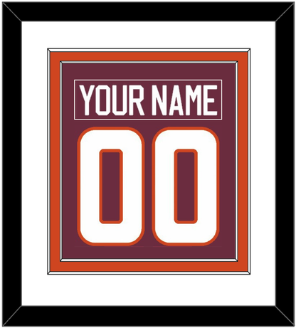 Virginia Tech Hockey Nameplate & Number (Back) Combined - Road Maroon - Signature Tier 1
