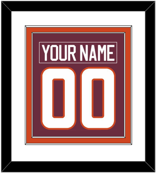 Virginia Tech Hockey Nameplate & Number (Back) Combined - Road Maroon - Signature Tier 1