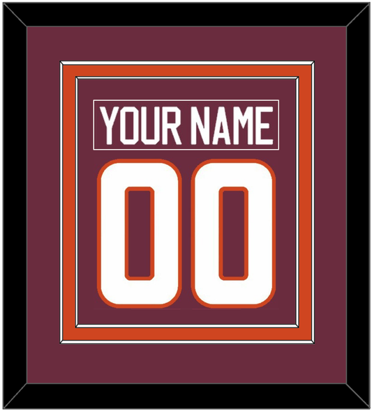 Virginia Tech Hockey Nameplate & Number (Back) Combined - Road Maroon - Signature Tier 2