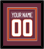 Virginia Tech Hockey Nameplate & Number (Back) Combined - Road Maroon - Double Mat 2