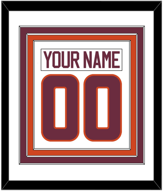 Virginia Tech Hockey Nameplate & Number (Back) Combined - Home White - Premier Tier 1