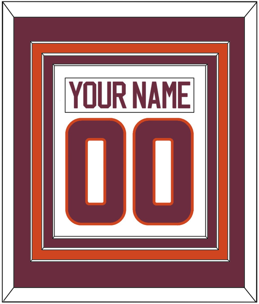 Virginia Tech Hockey Nameplate & Number (Back) Combined - Home White - Premier Tier 2