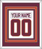 Virginia Tech Hockey Nameplate & Number (Back) Combined - Home White - Triple Mat 2