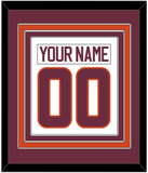 Virginia Tech Hockey Nameplate & Number (Back) Combined - Home White - Triple Mat 2