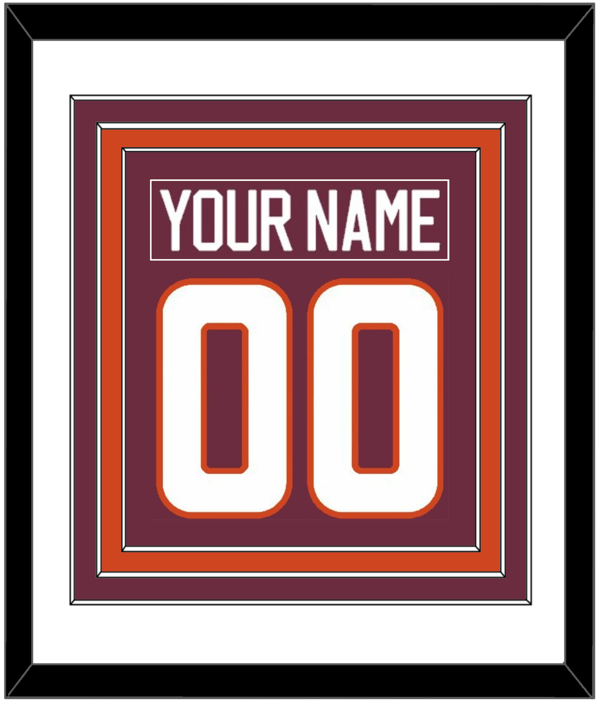 Virginia Tech Name & Full-Size Number - Combined