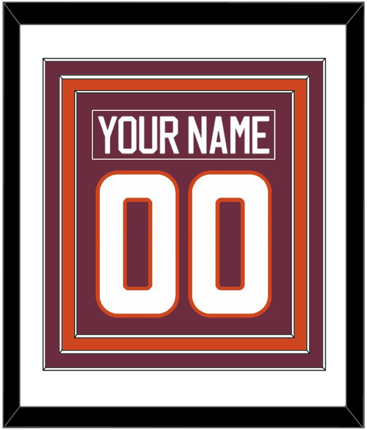 Virginia Tech Hockey Nameplate & Number (Back) Combined - Road Maroon - Premier Tier 1
