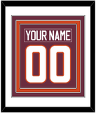 Virginia Tech Hockey Nameplate & Number (Back) Combined - Road Maroon - Triple Mat 1