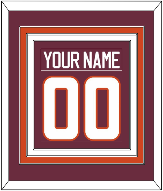 Virginia Tech Hockey Nameplate & Number (Back) Combined - Road Maroon - Premier Tier 2