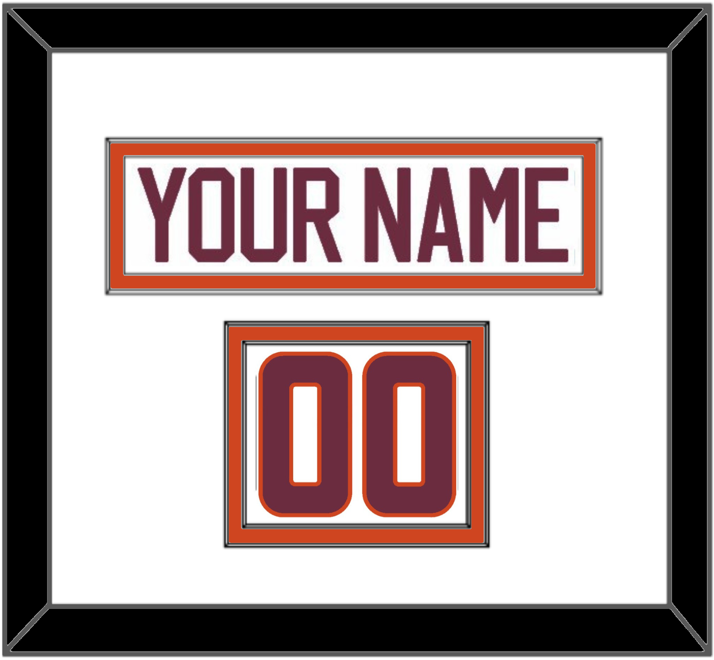 Virginia Tech Hockey Nameplate & Number (Shoulder) - Home White - Signature Tier 2