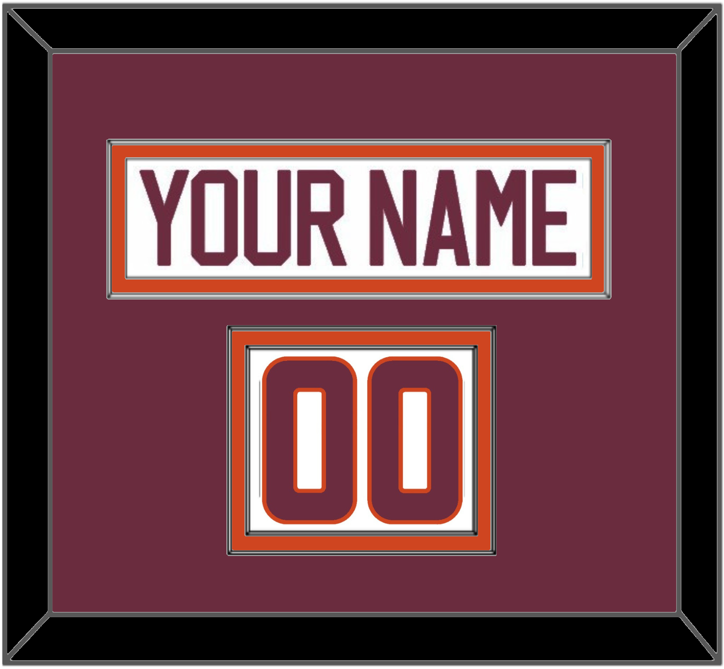 Virginia Tech Hockey Nameplate & Number (Shoulder) - Home White - Signature Tier 3