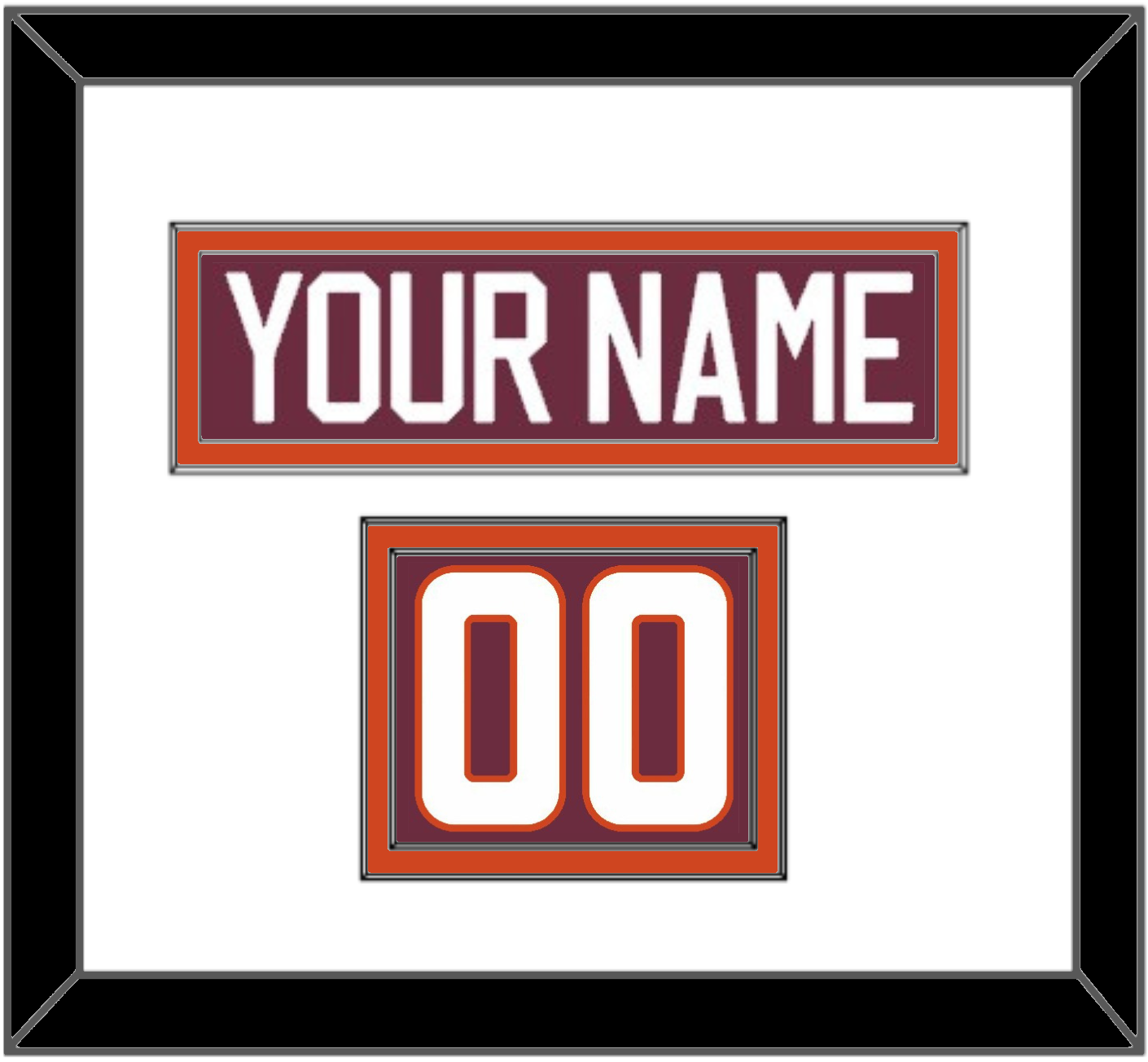 Virginia Tech Hockey Nameplate & Number (Shoulder) - Road Maroon - Signature Tier 1