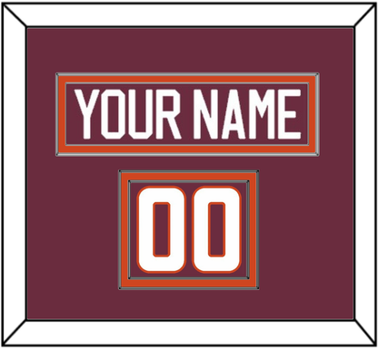 Virginia Tech Hockey Nameplate & Number (Shoulder) - Road Maroon - Signature Tier 2