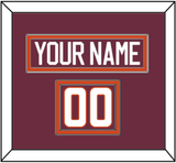 Virginia Tech Hockey Nameplate & Number (Shoulder) - Road Maroon - Double Mat 2