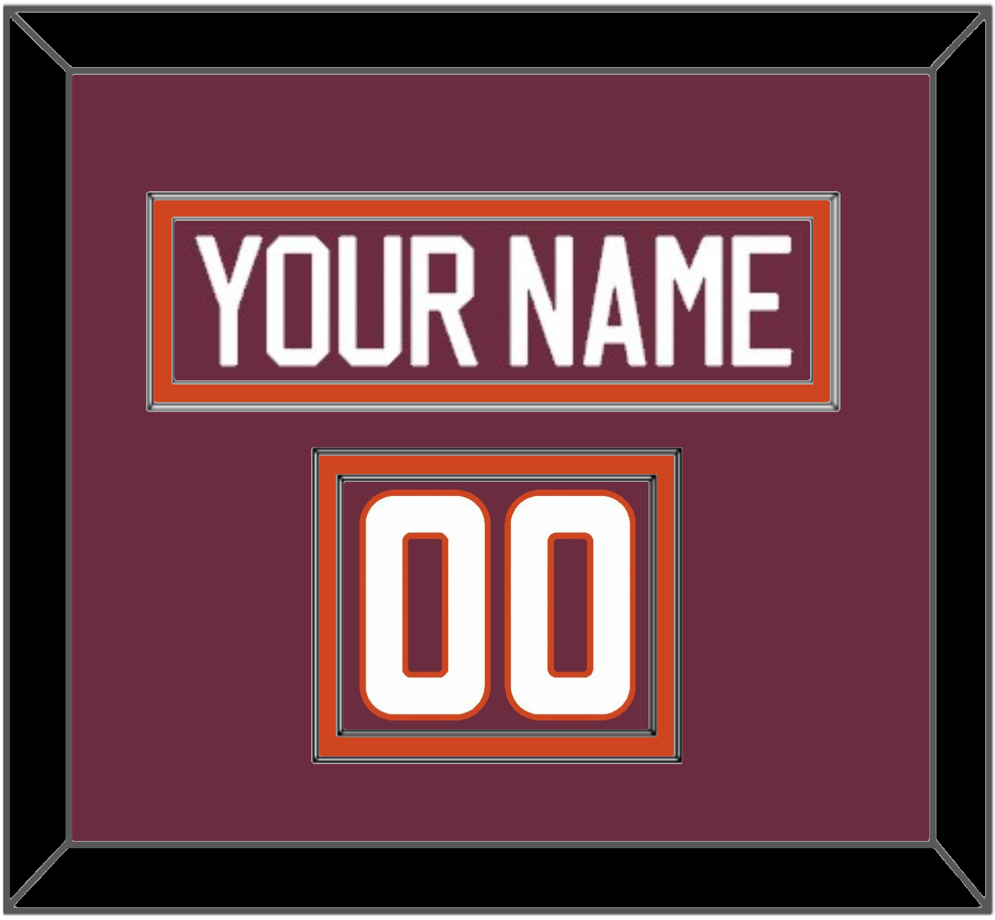 Virginia Tech Hockey Nameplate & Number (Shoulder) - Road Maroon - Signature Tier 2