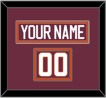 Virginia Tech Hockey Nameplate & Number (Shoulder) - Road Maroon - Signature Tier 2