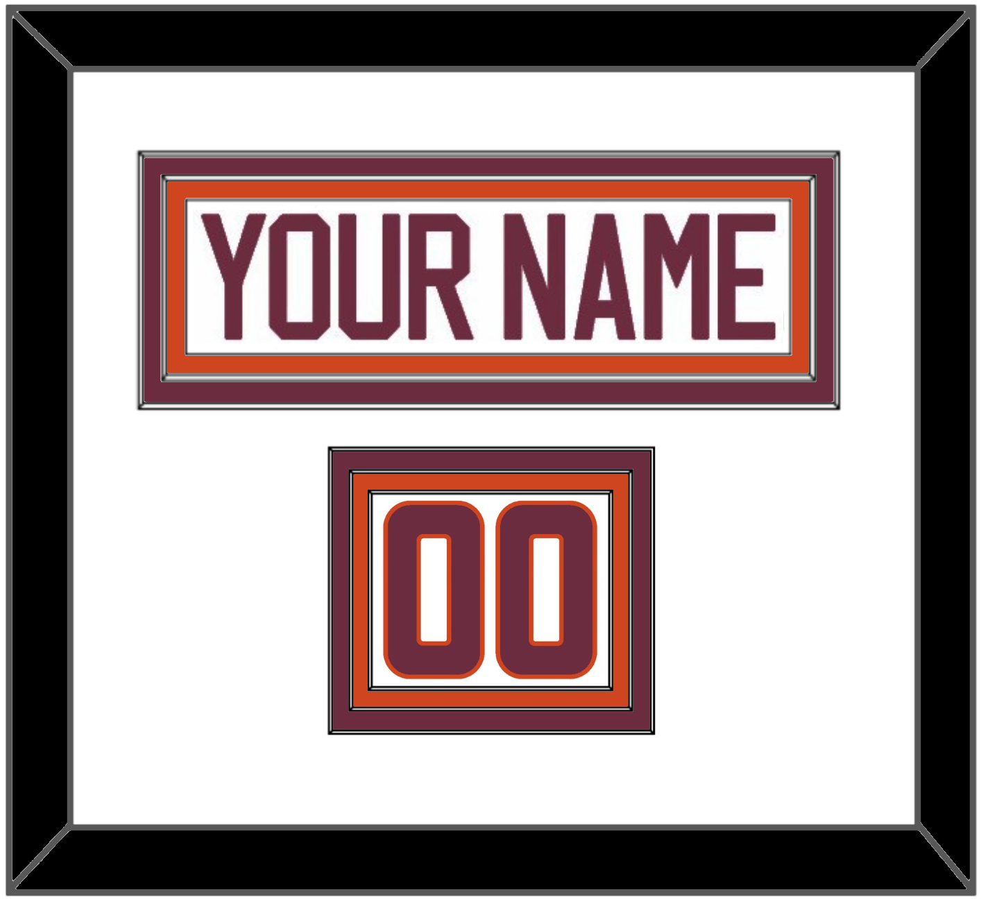 Virginia Tech Hockey Nameplate & Number (Shoulder) - Home White - Premier Tier 1