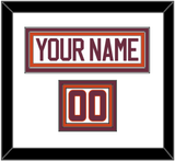 Virginia Tech Hockey Nameplate & Number (Shoulder) - Home White - Triple Mat 1