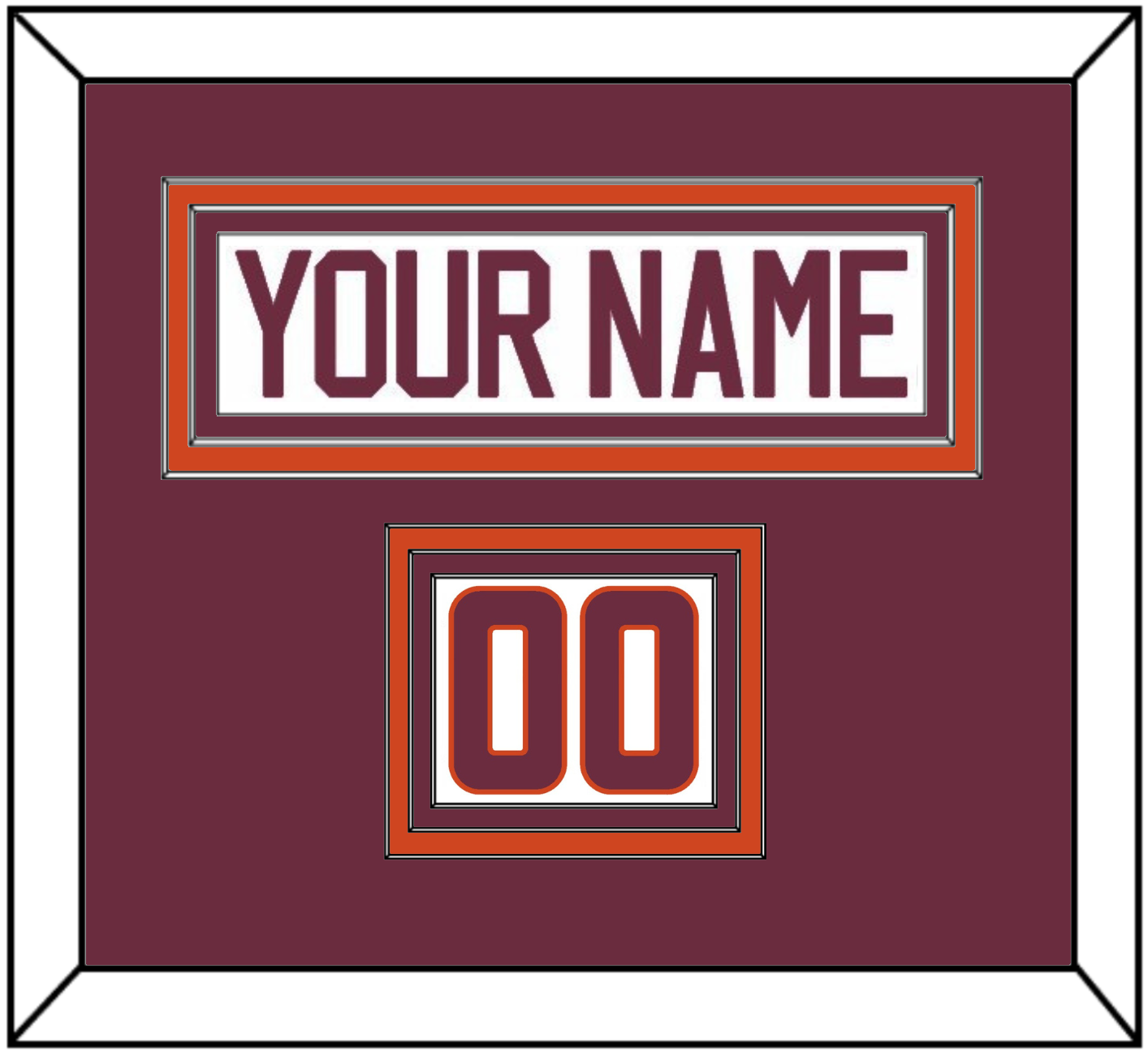 Virginia Tech Hockey Nameplate & Number (Shoulder) - Home White - Premier Tier 2