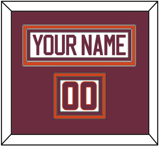 Virginia Tech Hockey Nameplate & Number (Shoulder) - Home White - Premier Tier 2