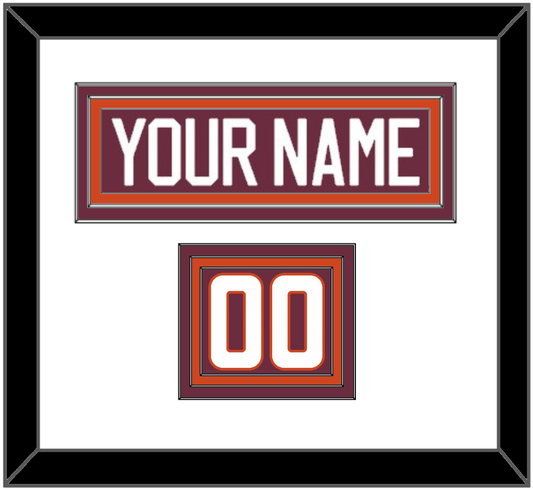 Virginia Tech Hockey Nameplate & Number (Shoulder) - Road Maroon - Premier Tier 1
