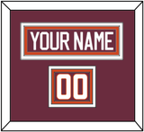 Virginia Tech Hockey Nameplate & Number (Shoulder) - Road Maroon - Triple Mat 2