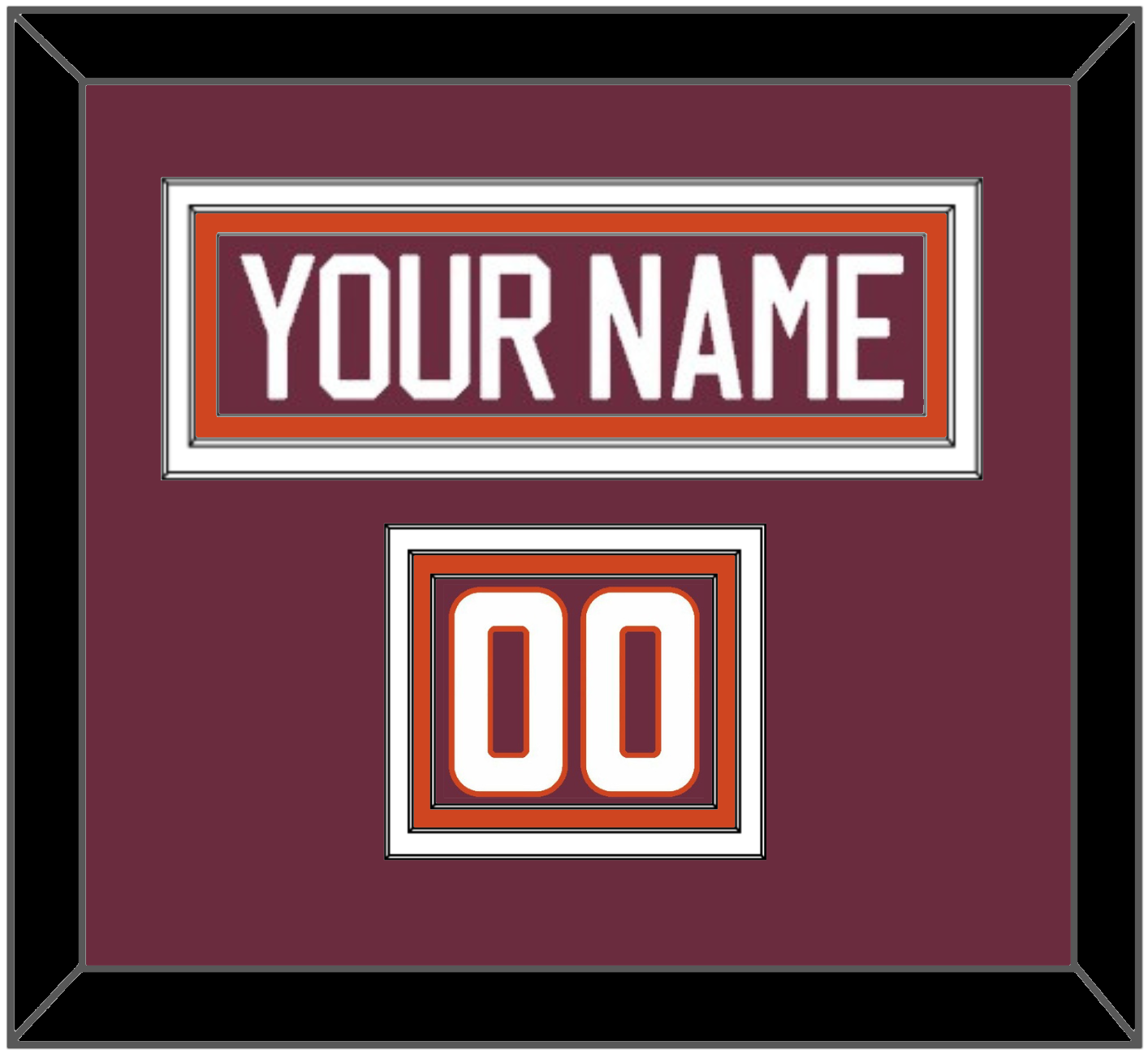 Virginia Tech Hockey Nameplate & Number (Shoulder) - Road Maroon - Premier Tier 2