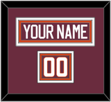 Virginia Tech Hockey Nameplate & Number (Shoulder) - Road Maroon - Triple Mat 2