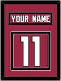 Arizona Nameplate & Number (Back) - Home Red (2015-2022) - Double Mat 2