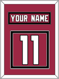 Arizona Nameplate & Number (Back) - Home Red (2015-2022) - Double Mat 2