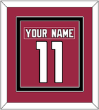 Arizona Nameplate & Number (Back) Combined - Home Red (2015-2022) - Double Mat 2