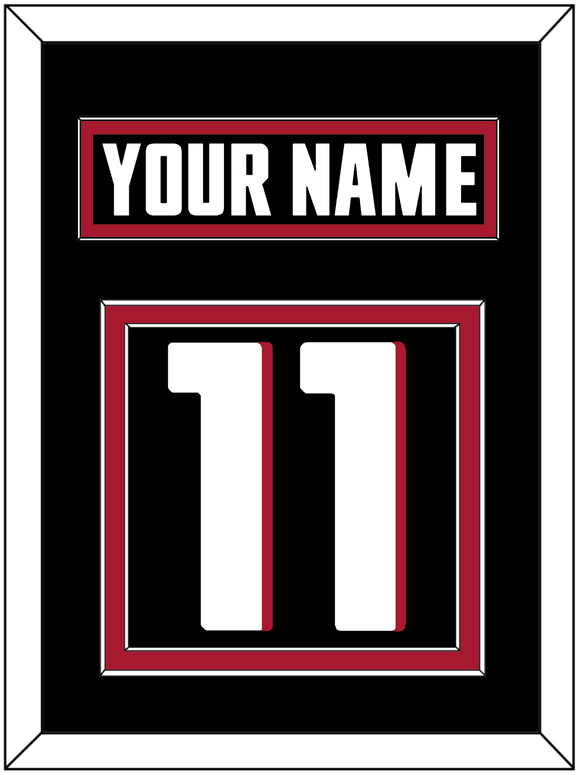Atlanta Nameplate & Number (Back) - Home Black - Double Mat 2