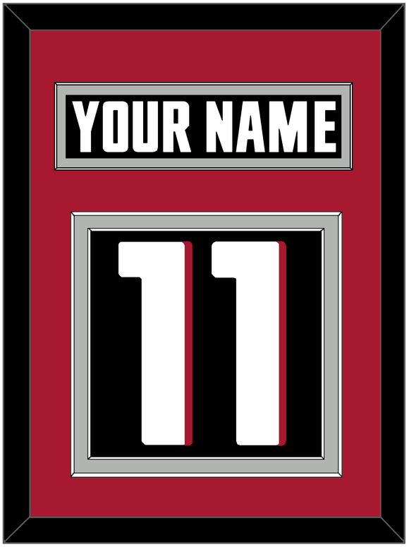 Atlanta Nameplate & Number (Back) - Home Black - Double Mat 3