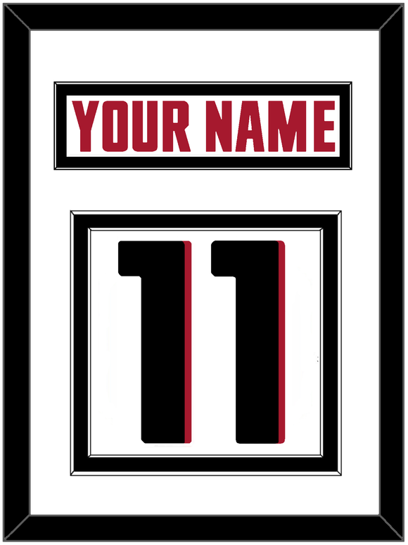 Atlanta Nameplate & Number (Back) - Road White - Double Mat 2