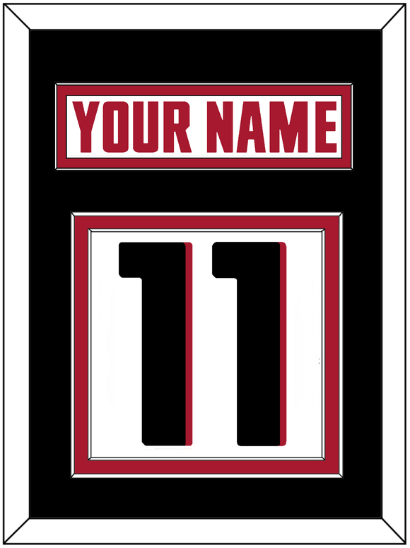 Atlanta Nameplate & Number (Back) - Road White - Double Mat 3