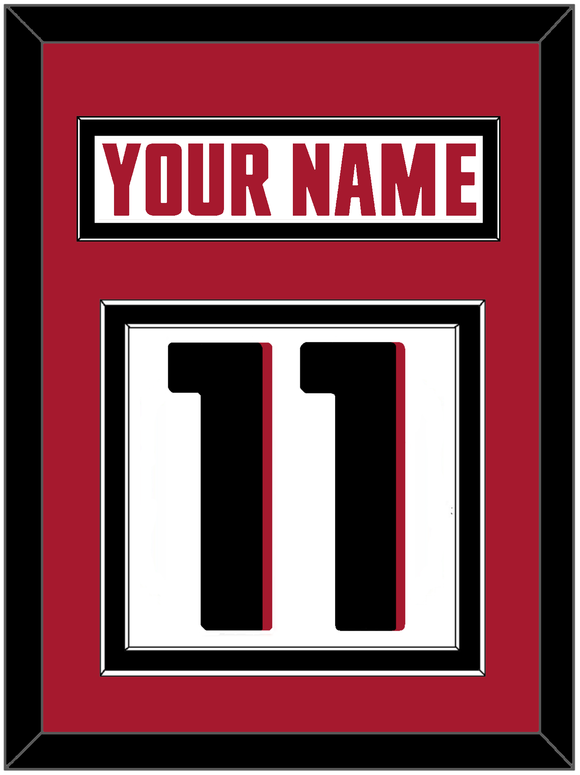 Atlanta Nameplate & Number (Back) - Road White - Double Mat 4