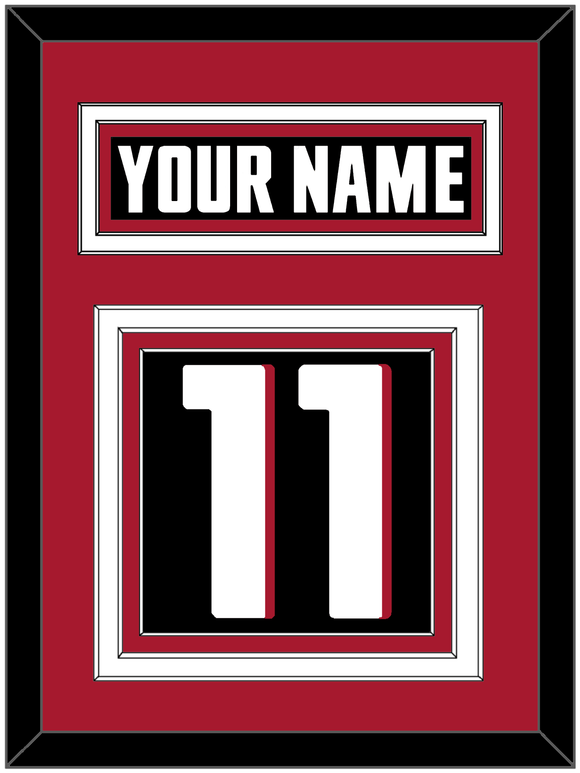 Atlanta Nameplate & Number (Back) - Home Black - Triple Mat 3