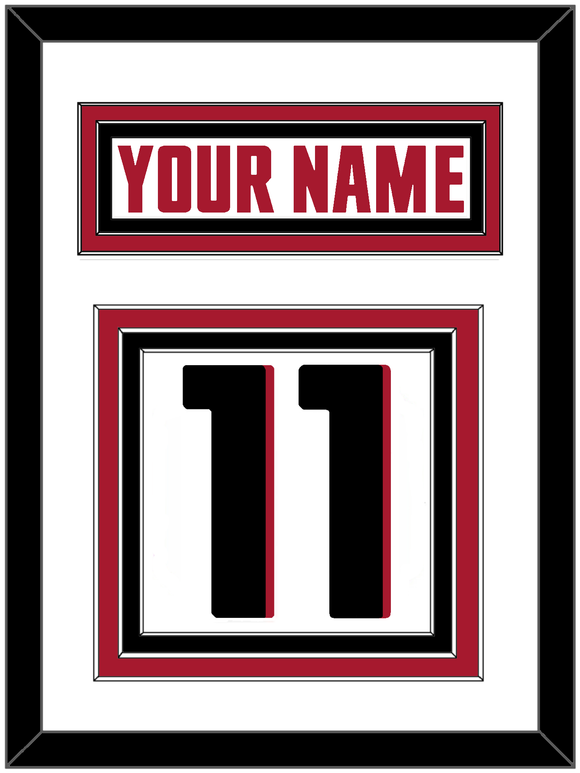 Atlanta Nameplate & Number (Back) - Road White - Triple Mat 1