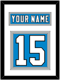 Carolina Nameplate & Number (Back) - Home Blue - Double Mat 1