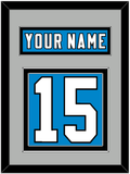 Carolina Nameplate & Number (Back) - Home Blue - Double Mat 6