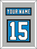 Carolina Nameplate & Number (Back) - Home Blue - Double Mat 6