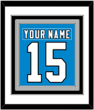 Carolina Nameplate & Number (Back) Combined - Home Blue - Triple Mat 1