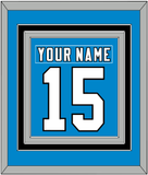 Carolina Nameplate & Number (Back) Combined - Home Blue - Triple Mat 2