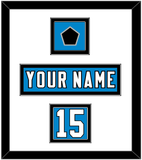Carolina Nameplate, Number (Shoulder) & Jersey Logo Patch - Home Blue - Double Mat 1