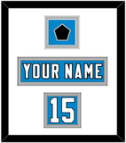Carolina Nameplate, Number (Shoulder) & Jersey Logo Patch - Home Blue - Double Mat 2