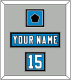 Carolina Nameplate, Number (Shoulder) & Jersey Logo Patch - Home Blue - Double Mat 4