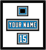 Carolina Nameplate, Number (Shoulder) & Jersey Logo Patch - Home Blue - Triple Mat 1