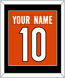 Cincinnati Nameplate & Number (Back) Combined - Alternate Orange - Single Mat 2