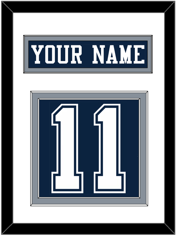 Dallas Nameplate & Number (Back) - Blue Jersey - Double Mat 1