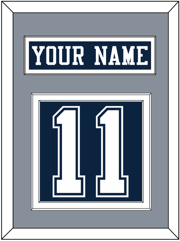 Dallas Nameplate & Number (Back) - Blue Jersey - Double Mat 2